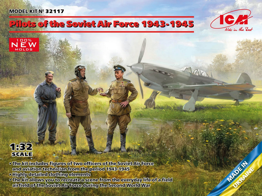 ICM 1/32 Pilots of the Soviet Air Force (1943-1945) 3 Figures