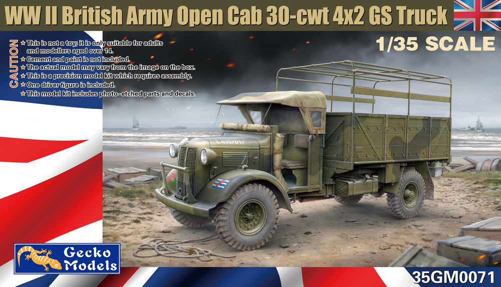 Gecko 1/35 scale WWII British Army Open Cab 30-cwt 4x2 GS Truck