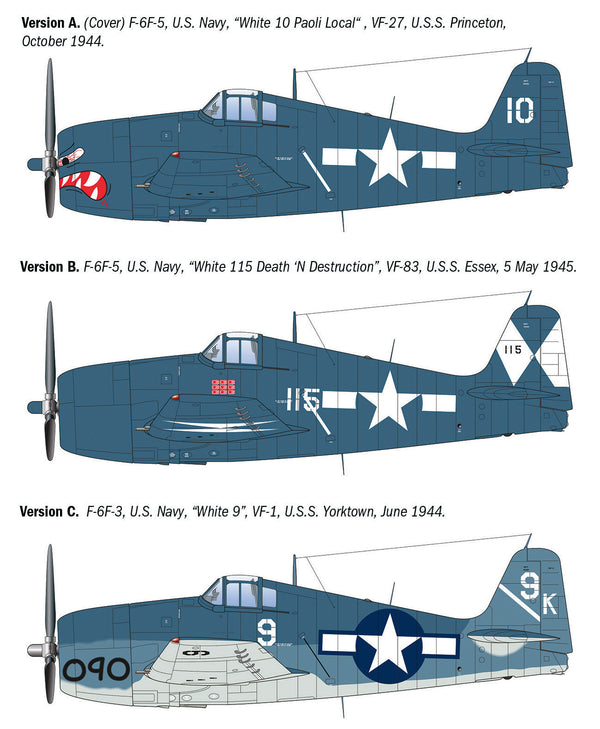 Italeri 1/72 AIRCRAFT WW2 USN Grumman Hellcat F6 F-3