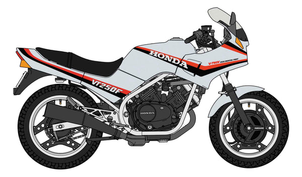 Hasegawa 1/12 scale 1984 Honda VT250F Silver Kit motorbike model