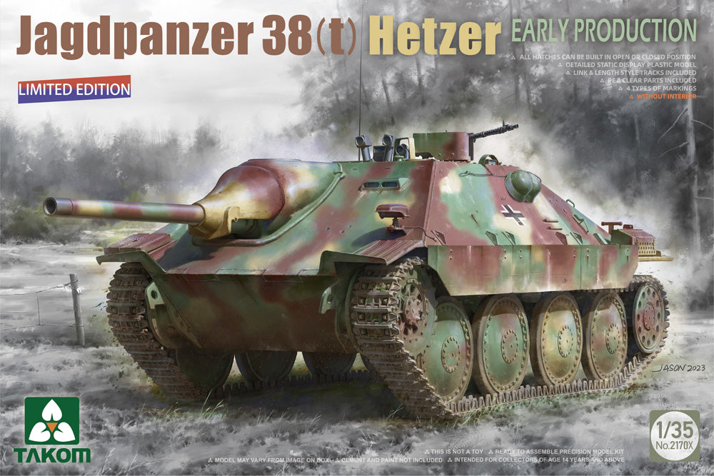 TAKOM 1/35 scale WW2 German Jagdpanzer 38(t) Hetzer Early Production Limited Edition