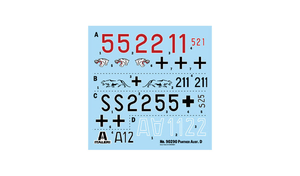 Italeri 1/35 Scale WW2 German Pz. Kpfw. V Panther Ausf. D tank model kit