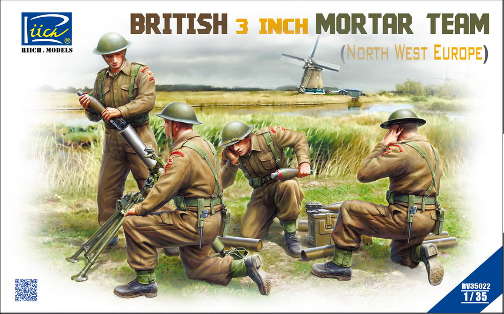 RIICH 1/35 WW2 British3 inch Mortar Team set (North West Europe)