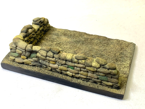 1/35 scale Sandbags Long L wall and Base 180mm x 130mm