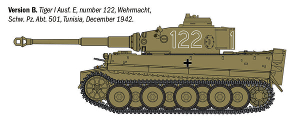 Italeri 1/35 scale MILITARY WW2 German Pz. Kpfw. VI Tiger I Ausf. E/H1 tank model kit