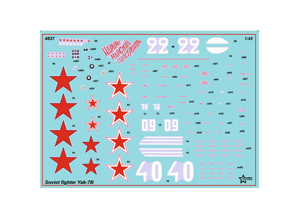 ZVEZDA 1/48 scale MILITARY AIR WW2 Russian YAK-7B Late Version Soviet Fighter Aircraft