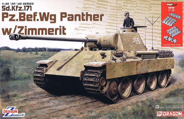 Dragon 1/35 WW2 German Pz.Bef.Wg Panther tank With Zimmerit model kit