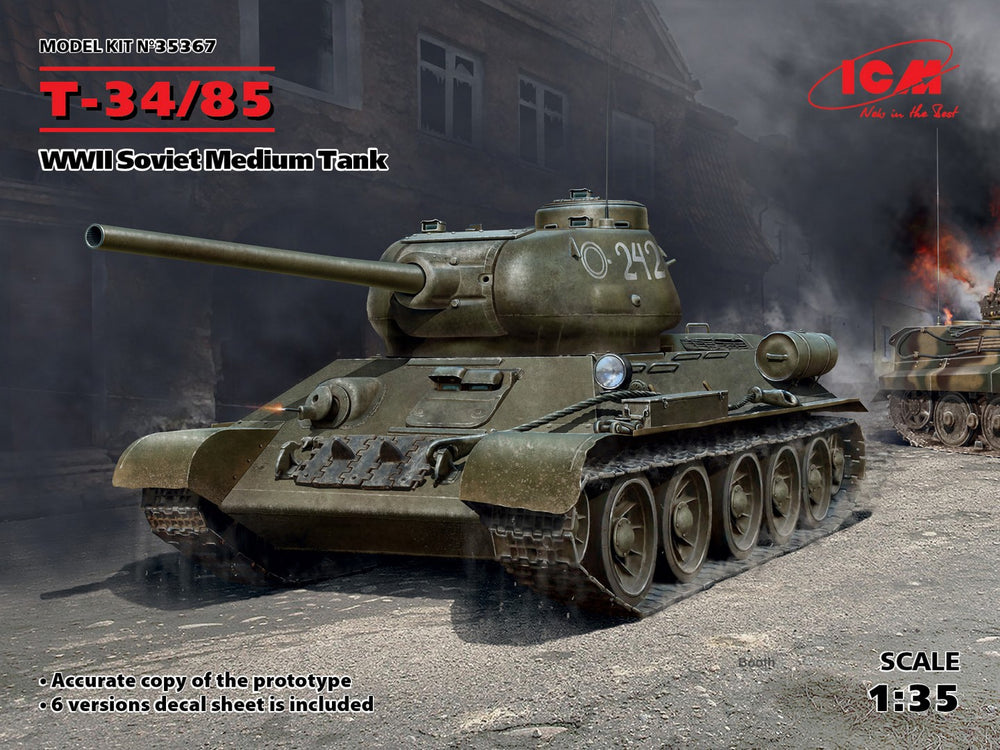 ICM 1/35 WW2 T34-85, WWII Soviet Medium Tank