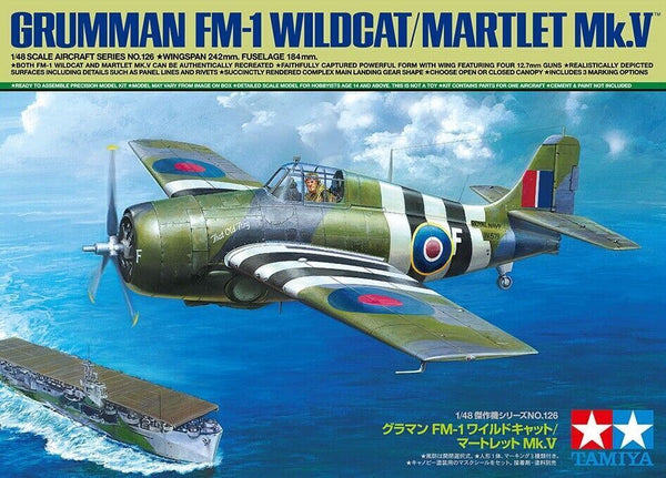 Tamiya 1/48 Scale Model Aircraft Kit WW2 Grumman FM-1 Wildcat Martlet V