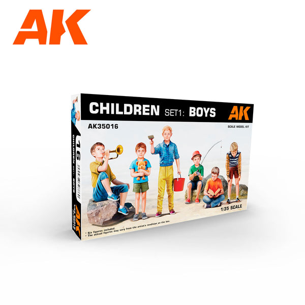 AK Interactive 1/35 Scale plastic figure kit Children SET 1: Boys. 