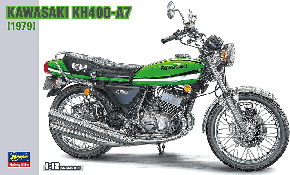 Hasegawa 1:12 Scale Kawasaki KH400-A7 motorbike model kit