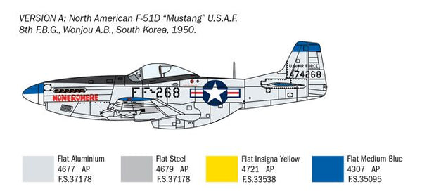 Italeri 1/72 F-51D Mustang “Korean War” plane aircraft model kit