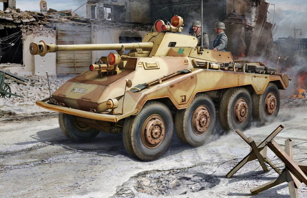 Dragon 1/35 WW2 German Sd.Kfz.234/4 Panzerspähwagen w/Night Vision Falke tank model kit