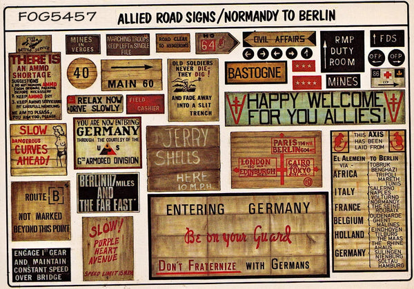 FoG Models 1/35 WW2 Allied Road signs North west Europe