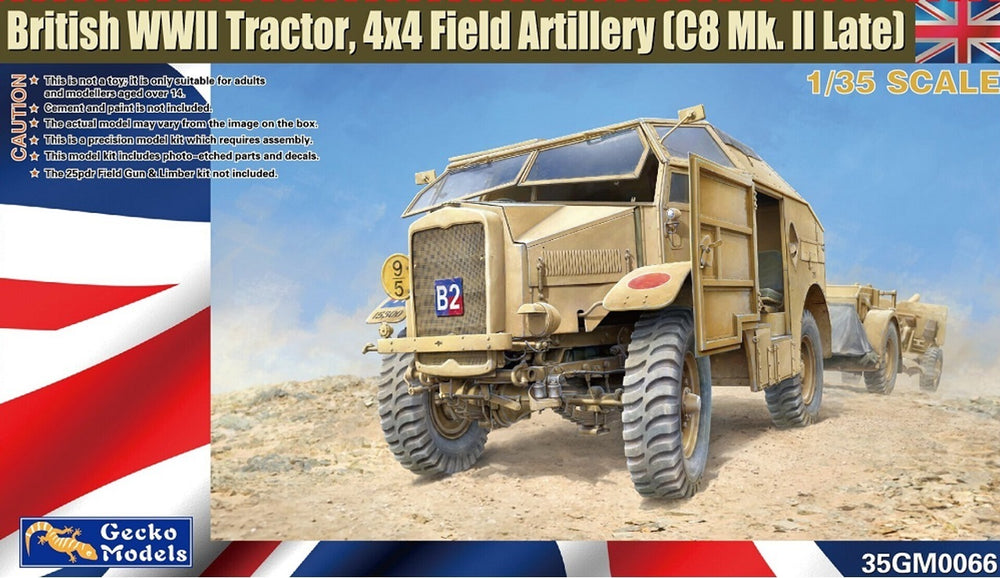 GECKO 1/35 WW2 British WWII Tractor. 4x4 Field Artillery (C8 Quad Mk. II Late)