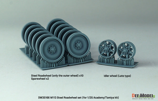 DEF Models 1/35 scale M113A2 Roadwheel outside parts(Steel wheels) w/ Idler wheels (for Tamiya/Academy 1/35 kit)- 3D printed