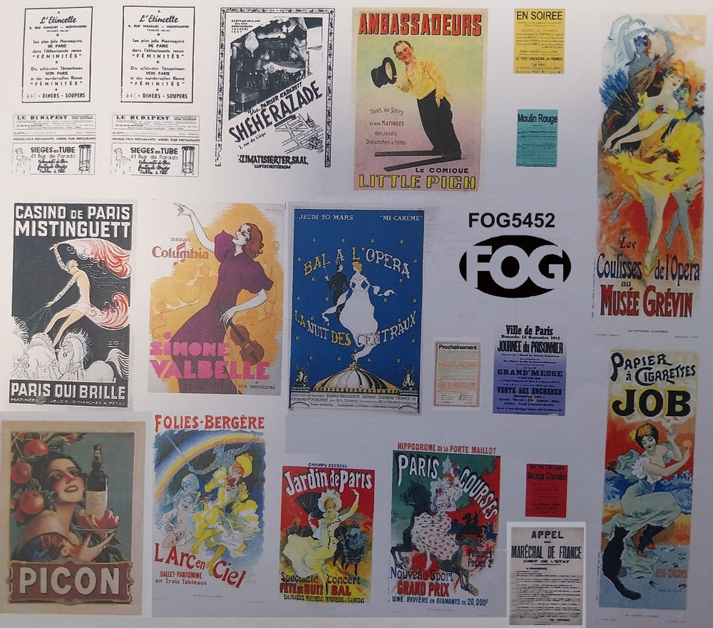 FoG Models 1/35 French posters 1930-1940 #2 diorama accessory