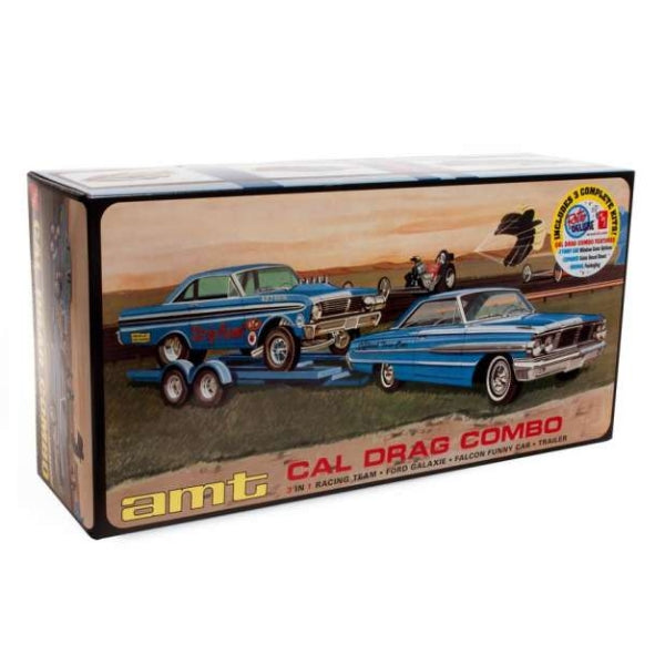 AMT 1:25 1964 Galaxie, AWB Falcon and Trailer Combo plastic assembly car model kit