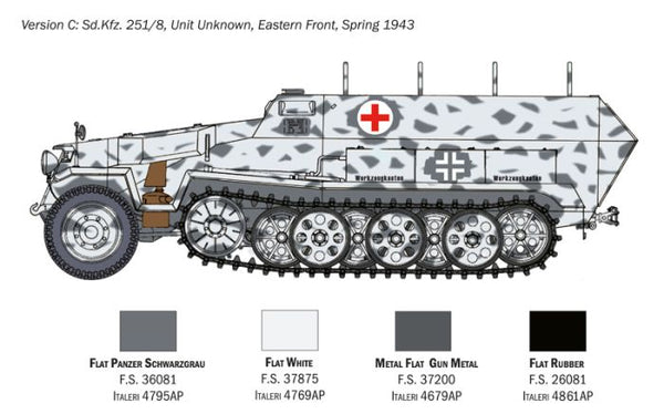 Italeri 1/72 WW2 German Sd.Kfz. 251/8 Ambulance