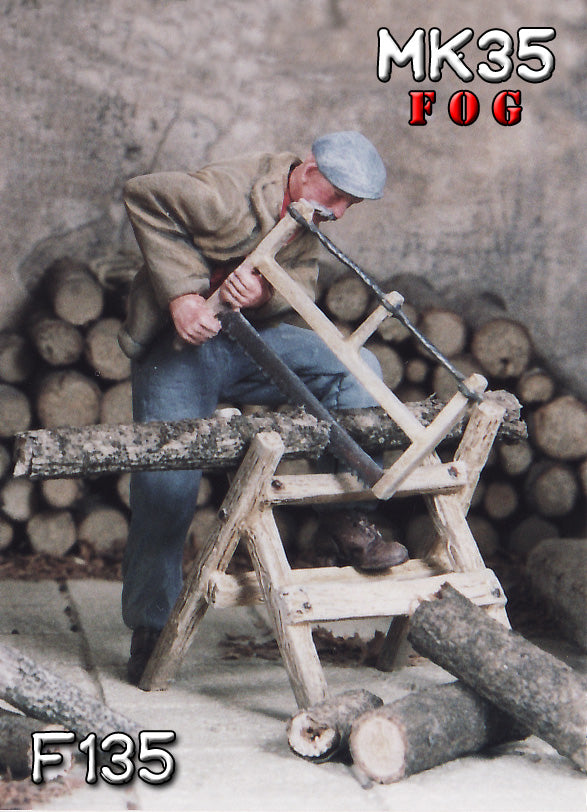 MK35 FoG models 1/35 Scale Civilian sawing up wood