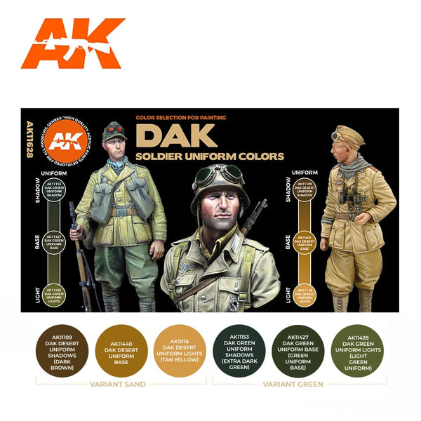 AK Interactive GEN 3 - DAK SOLDIER UNIFORM COLORS 3G PAINT SET