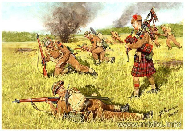 Masterbox 1/35 scale WW2 British Infantry advancing 'Scotland The Brave'