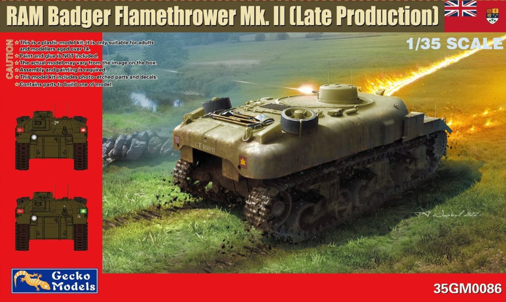 Gecko 1/35 WW2 Allied RAM Badger Flamethrower Mk.II Late Prod.