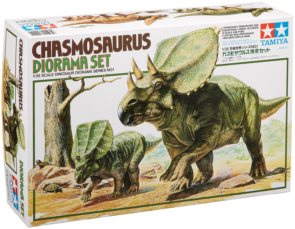 TAMIYA 1/35 scale DINOSAURS CHASMOSAURUS DIORAMA model kit