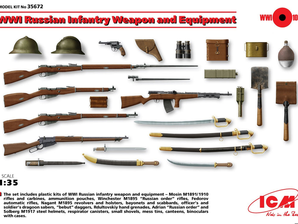 ICM 1/35 WW1 Russian Infantry Weapon and Equipment