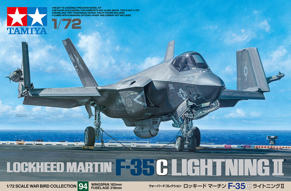Tamiya 1/72 scale F-35C Lightning II fighter plane model kit