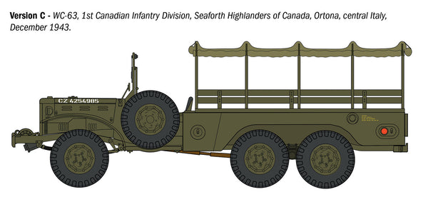 Italeri 1/35 scale MILITARY WW2 US Dodge WC62 1½ ton 6x6 Truck