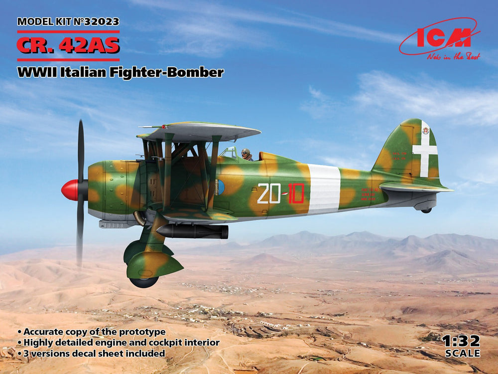 ICM 1/32 WW2 CR. 42AS, WWII Italian Fighter-Bomber