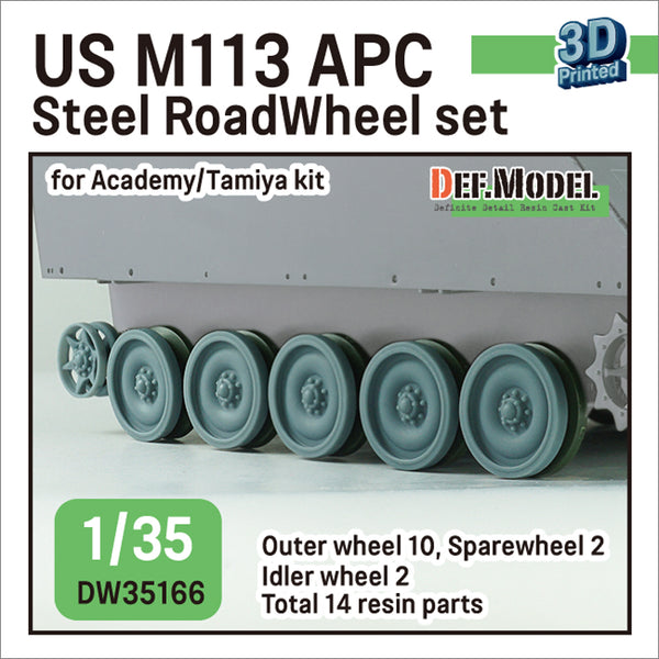 DEF Models 1/35 scale M113A2 Roadwheel outside parts(Steel wheels) w/ Idler wheels (for Tamiya/Academy 1/35 kit)- 3D printed
