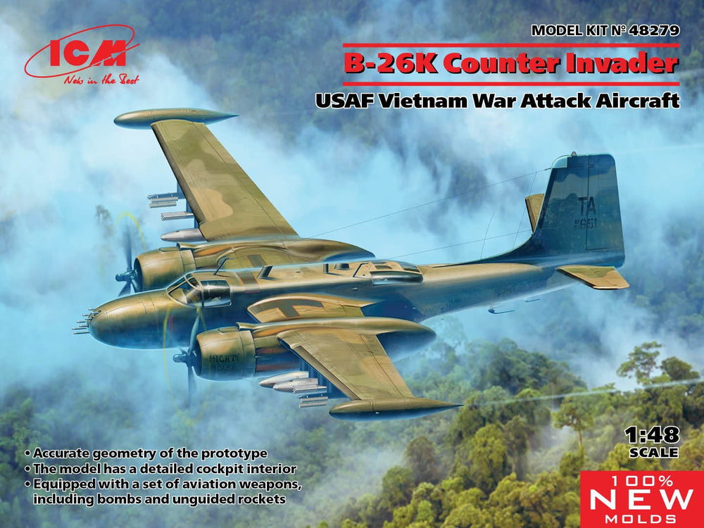 ICM 1/48 B-26K Counter Invader, USAF Vietnam War Attack Aircraft