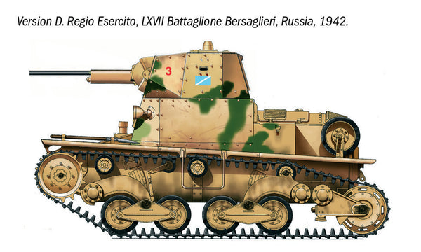 Italeri 1/35 scale MILITARY WW2 Italian Carro Armato L6/40 Light Tank model kit