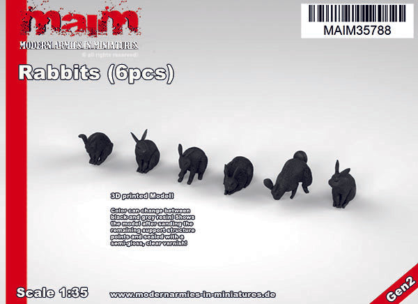 MaiM 1/35 scale Rabbits / Rabbits (6pcs)