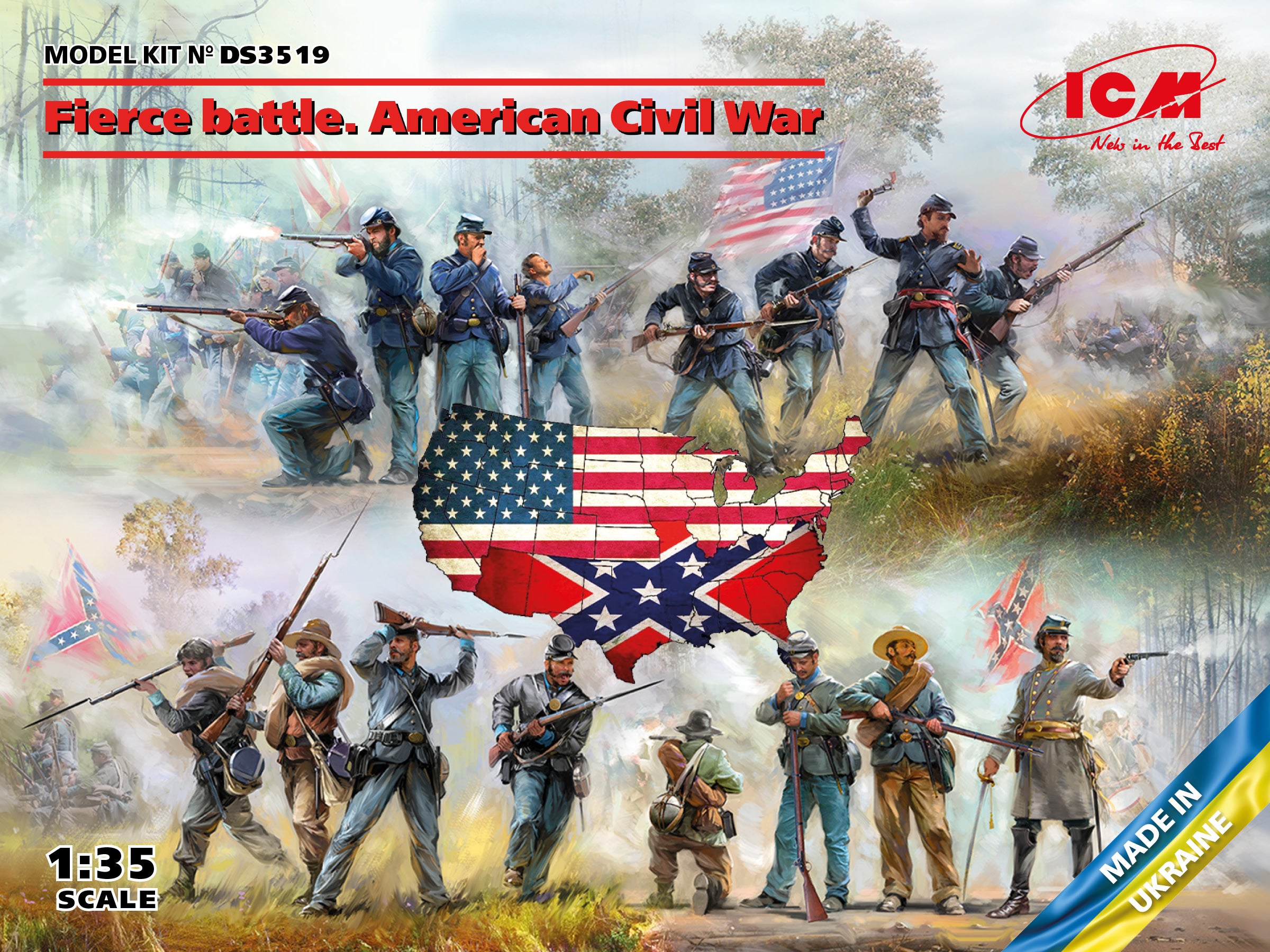 Icm Flags ICM 1/35 Fierce battle. American Civil War (Union and Confederate Infa ...