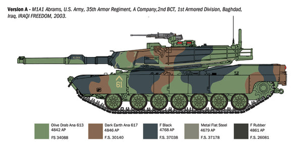 Italeri 1/35 scale M1A1/A2 ABRAMS MBT tank model kit