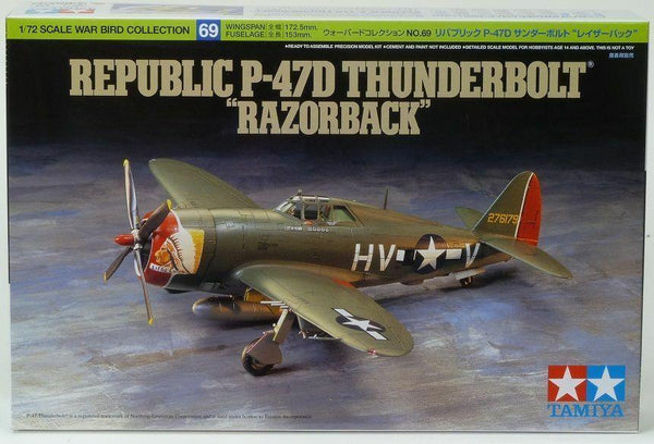 TAMIYA 1/72 AIRCRAFT WW2 US REPUBLIC P-47 THUNDERBOLT RAZORBACK