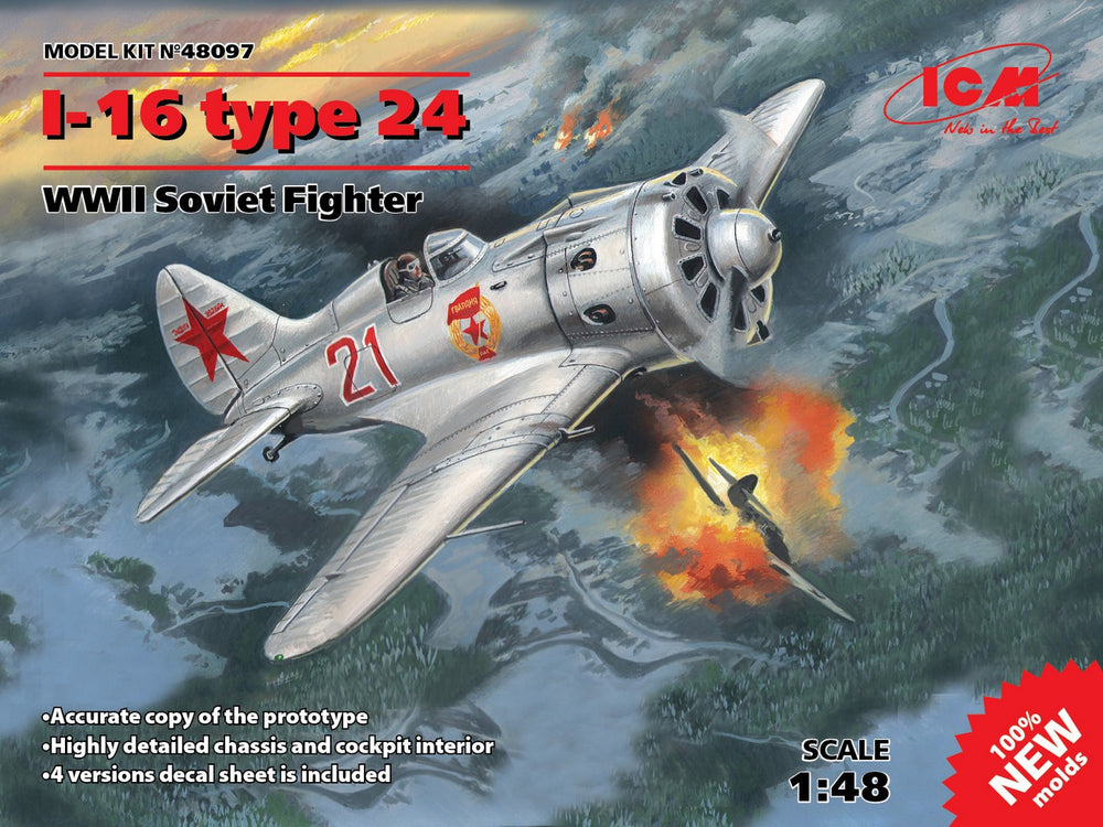 ICM 1/48 scale WW2 I-16 type 24, WWII Soviet Fighter