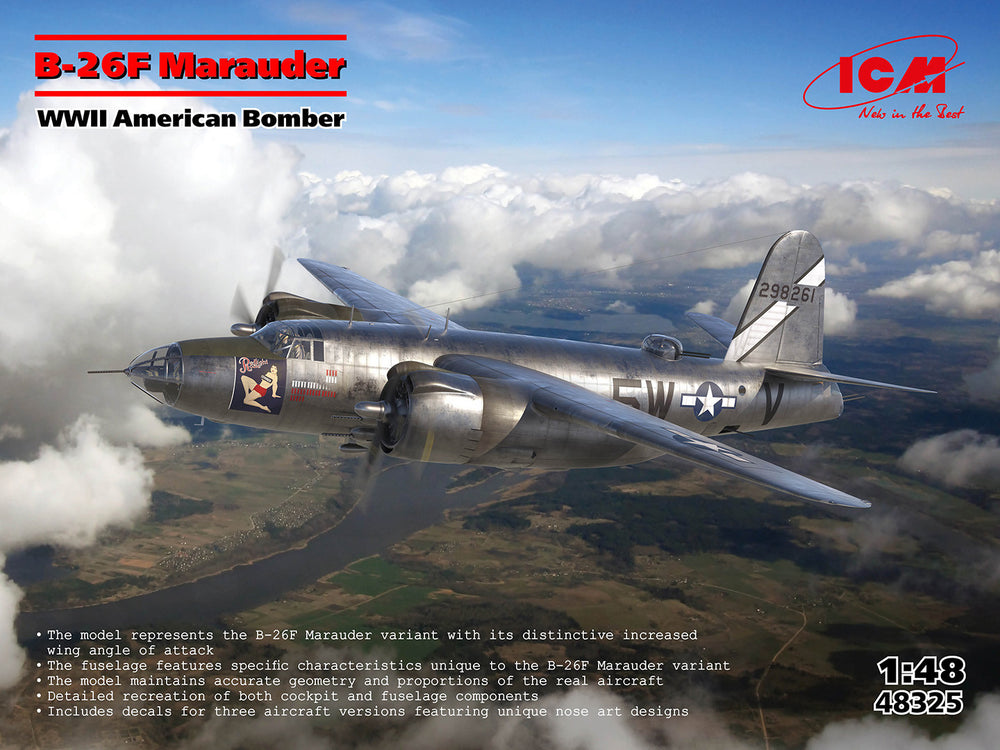 ICM AIRCRAFT 1:48 B-26F Marauder, WWII American Bomber