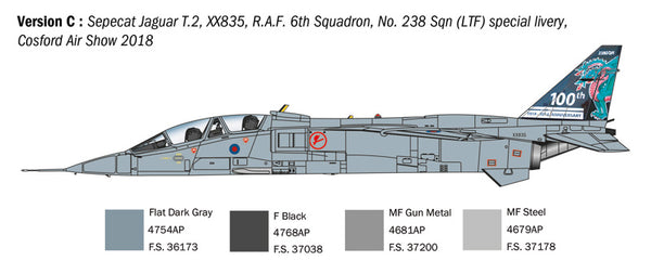 Italeri 1/72nd scale model kit Jaguar T.2 RAF Trainer.