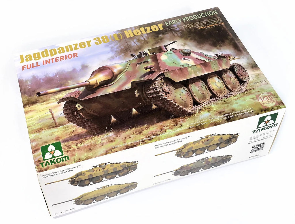 TAKOM 1/35 WW2 German tank Jagdpanzer 38(t) Hetzer EARLY w/ Full Inter ...