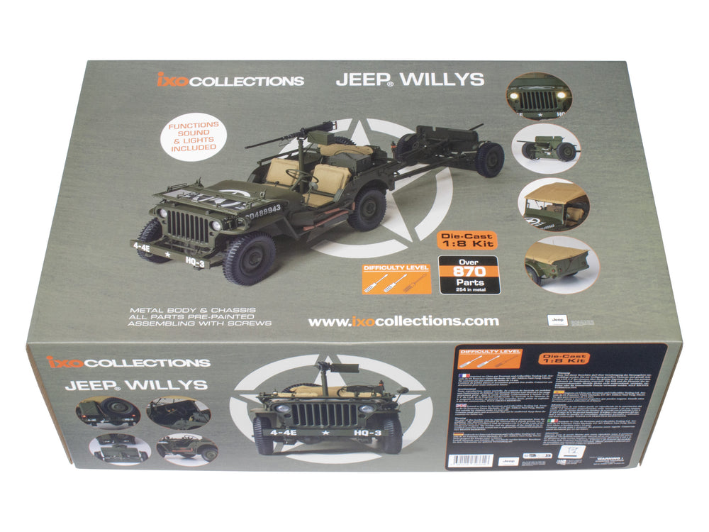 IXO COLLECTIONS Full Kit WW2 US Willys & Acc. 1/8 Scale Metal Kit