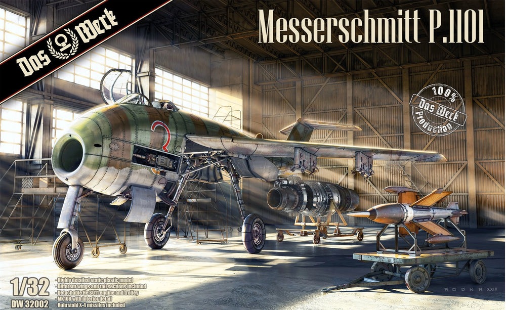 Das Werk 1/32 scale aircraft kit Messerschmitt P.1101 WW2 jet aircraft