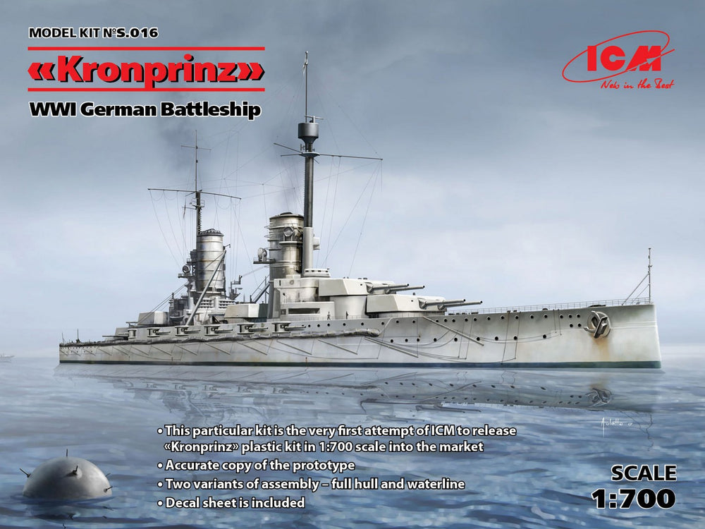 ICM 1/700 'Kronprinz', WWI German Battleship