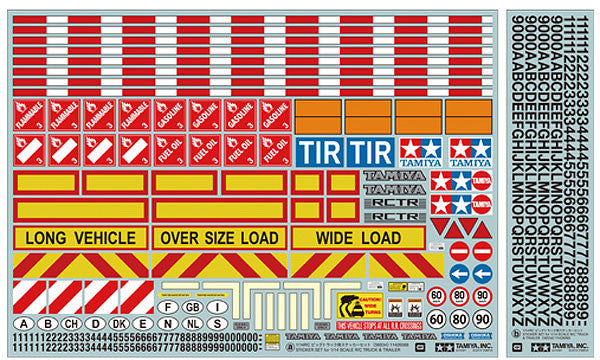 Tamiya 1/14 Lorry Truck Tractor Trailer Industrial Sticker set