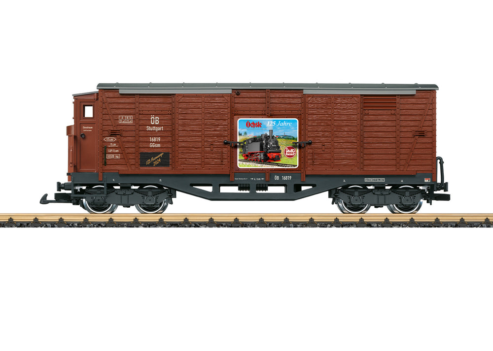 LGB WAGONS model of a 4-axle boxcar painted and lettered Museum Wagon 2024