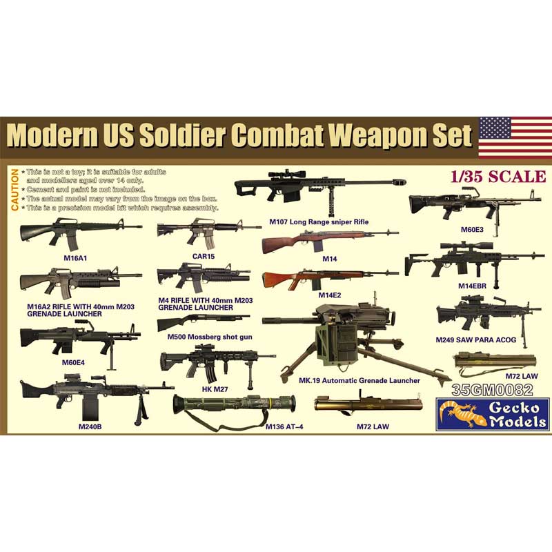 Gecko Models 1/35 Modern US Solider Combat weapons set