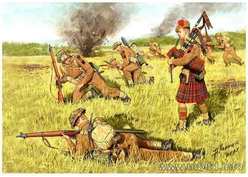Masterbox 1/35 scale WW2 British Infantry advancing 'Scotland The Brave'